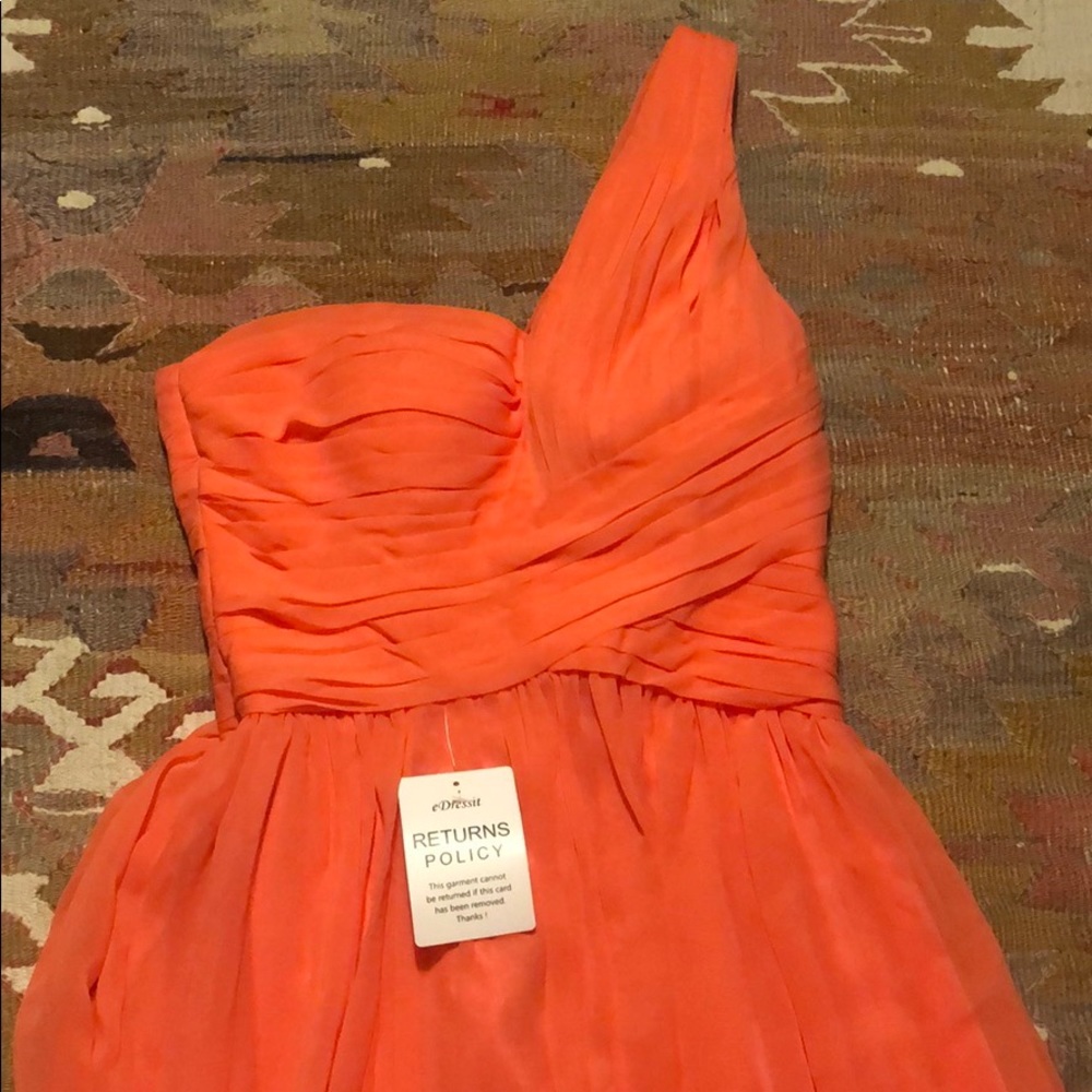 eDressit Coral One Shoulder Dress US 6 BNWT